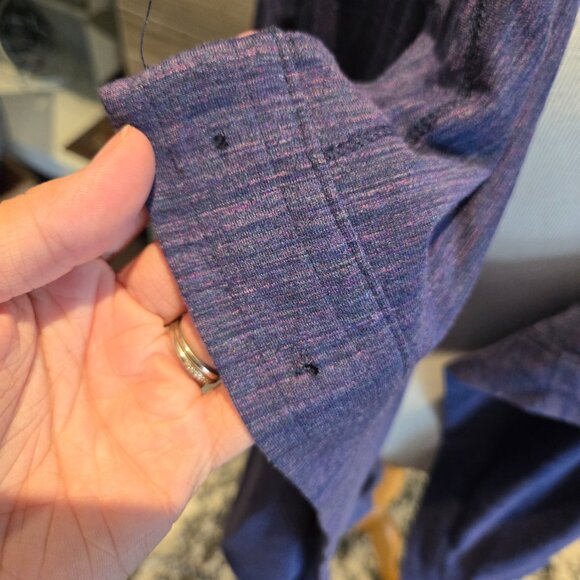 SHAMBHALA XL Blue/Purple Marled Cowl Neck Snap Wrap Jacket Tunic Activewear - Picture 4 of 5